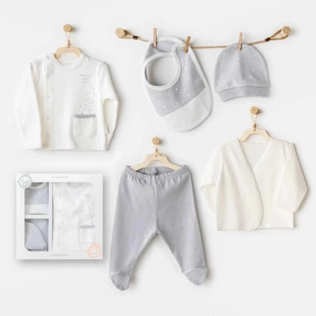 Mommys Little Star 5li Hastane Çıkışı Ekru Çocuklar İçin Eğitici ve Konforlu Set