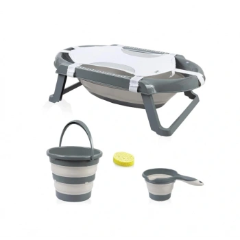 Nessiworld BabyJem Katlanır Banyo 5Li Küvet Seti 596 Antrasit