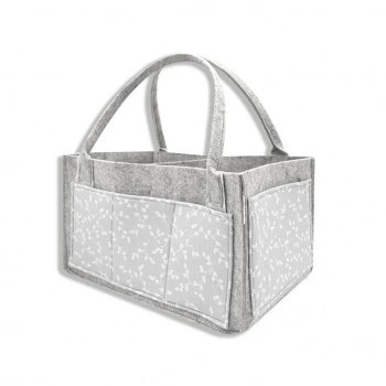  BabyJem Keçe Anne Bebek Bakım Çantası 772 Gri Çiçek