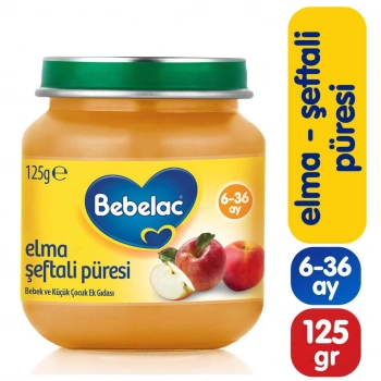 Çocuk Bebelac Elma Şeftali Püresi Kavanoz Maması 125 Gr