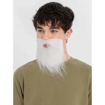 Çocuk Beyaz Kırçıllı Arkadan Lastikli Beyaz Takma Sakal Yetişkin Çocuk Uyumlu