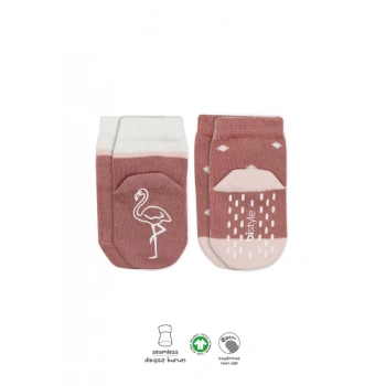 Çocuk Bistyle Hayvan Figür Kaymaz Kız Soket Çorap 2Li BS10120 Pudra