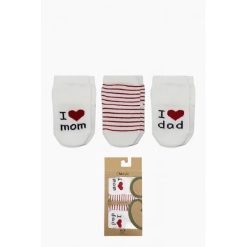 Mom Dad 3lü Penye Soket Çorap Ekru Aile İçin Uyumlu Ve Şık Seçenek