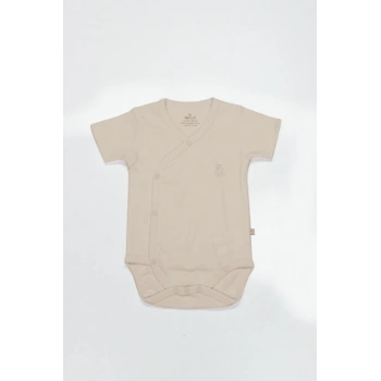 Eğitici Çocuk Bistyle Organik Natural Basic Style Kruvaze Yarım Kol Body BS17101 Bej