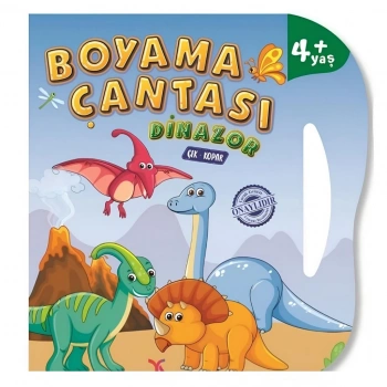 Çocuk Boyama Çantası Çek Kopar Boyama Kitabı Dinozor