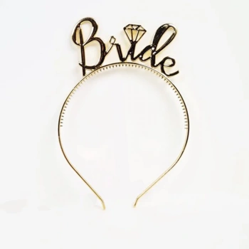 Çocuk BrideYazılıTaçveBrideToBeYazılıGözlükSetiAltınRenk