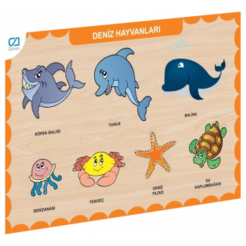 Eğitici Oyuncak CAAHS-3212 CA GAMES AHŞAP DENİZ HAYVANLARI BUL-TAK