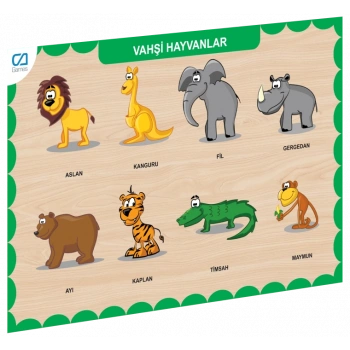 Eğitici Oyuncak CAAHS-3213 CA GAMES AHŞAP VAHŞİ HAYVANLAR BUL-TAK
