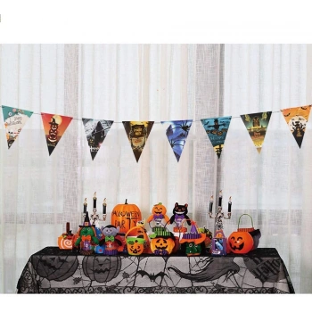 Çocuk Cadılar Bayramı Halloween Flama Bayrak Banner Süs 8 li 3 Metre