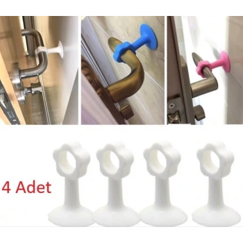 Eğitici Oyuncak CM-072 Vantuzlu Geçmeli Kapı Kolu Stoper 4lü Set Beyaz