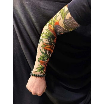Giyilebilir Kol Dövmesi 3D Baskılı Çorap Dövme Kol Bacak Model 24