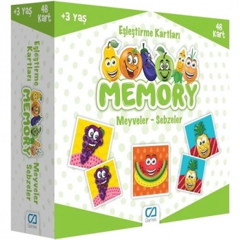 Eğitici Oyuncak  Games Memory Eşleştirme Kartları Meyve Sebzeler 48 Kart 5040