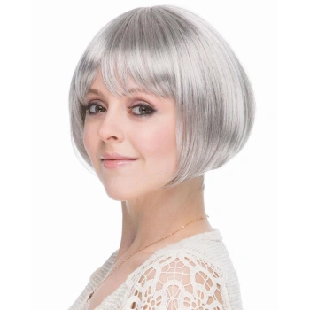 Gümüş Parti Peruğu Şık ve Modern Düz Kesim