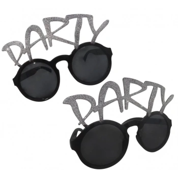 Eğitici Çocuk Gümüş Simli Party Yazılı Parti Gözlüğü Show 15x7 cm