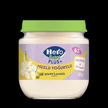 Çocuk Eğitici Gelişim Hero Baby Muzlu Yoğurtlu Kavanoz Mama 120 Gr