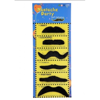 Çocuk Karnaval Kostüm Partisi Bıyığı 6 Model 6 Adet