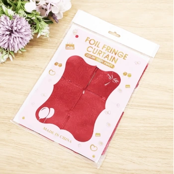 Çocuk   Kırmızı Renk Dikdörtgen Kesim Parlak Sim Görünümlü Fon Perde Dekor 1x2 Metre