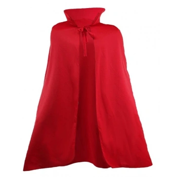 Çocuk Kırmızı Renk Yakalı Pelerin 120 cm