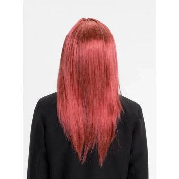 Çocuk Kızıl Renk Düz Kesim Uzun Parti Peruğu Takma Saç