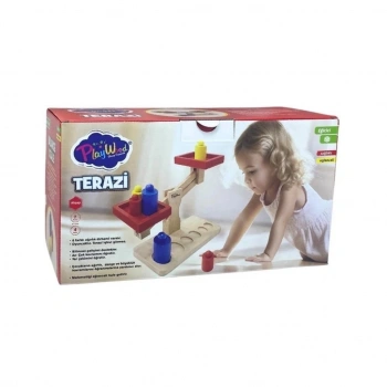 Çocuk Eğitici Oyuncak Kutuda Oyuncak Ahşap Terazi