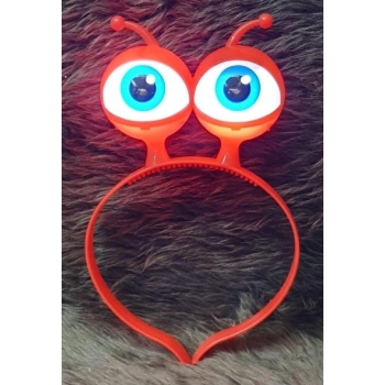 Led Işıklı Uzaylı Göz Parti Tacı Kırmızı 3 Farklı Modda Yanar