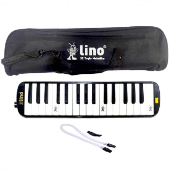 Çocuk Lino 32 Tuşlu Bez Çantalı Melodika Siyah