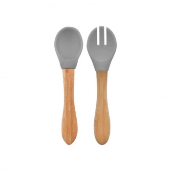   Mama Kaşığı ve Çatal Seti Powder Grey