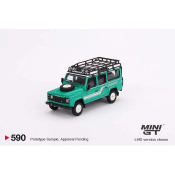 Çocuk Mini GT 1/64 Land Rover Defender 110 1985 County Station Wagon Trident Green
