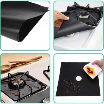 Eğitici Oyuncak Ocak Koruyucu Folyo Yanmaz Yapışmaz 4lü Set SiYAH