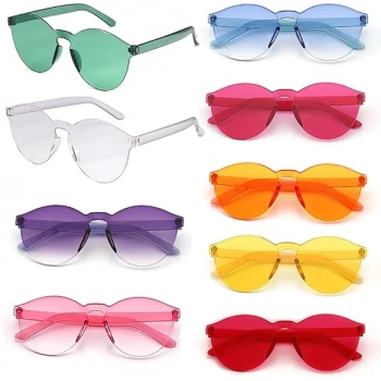 Çocuk Oval Şekilli Çerçevesiz Parti Gözlüğü 6 Renk 6 Adet