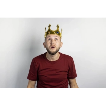 Çocuk Plastik Kral Tacı Altın Renk Yetişkin Boy 55 cm