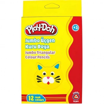 Çocuk Play-Doh 12 Renk Jumbo Üçgen Kuru Boya
