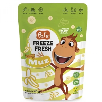 Çocuk Gelişim Pol’s Freeze Fresh Kukuli Muz 20 gr Sağlıklı ve Lezzetli Atıştırmalık