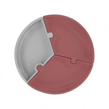 Eğitici Çocuk  Oyuncak   Puzzle Vakum Tabanlı Silikon Tabak Velvet Rose / Powder Grey