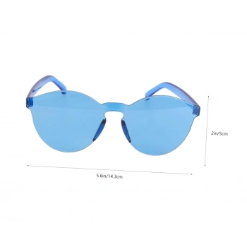 Eğitici Çocuk Sert Mika Oval Şekilli Çerçevesiz Gözlük Retro Parti 5x14 cm