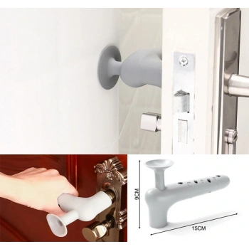 Eğitici Oyuncak Silikon Duvar Koruyucu Kapı Stoperi GRİ