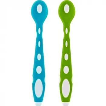 Çocuk Silikon Mama Kaşığı 563 Mavi Yeşil
