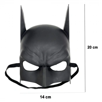 Eğitici Oyuncak Siyah Renk Çocuk Boy Arkadan Lastikli Batman Maskesi A Kalite  20x14 cm