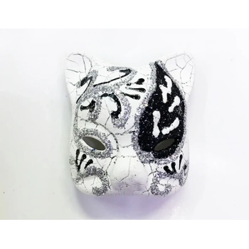 Çocuk Siyah Renk İşlemeli Seramik Malzemeden İmal Venedik Kedi Model Magnet