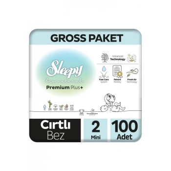 Çocuk Sleepy Bio Natural Bebek Bezi Gross Paket 2 Beden 3-6 Kg 100 Adet