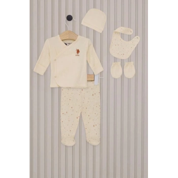 U.S.Polo Kız Bebek Zıbın Seti Krem, Konforlu ve Şık, Bebekler İçin İdeal Seçim