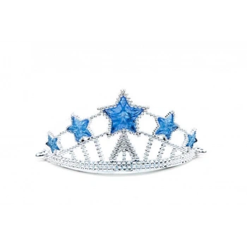 Çocuk Yıldız Şekilli Elsa Prenses Kraliçe Tacı Mavi Renk Çocuk Boy 5x17 cm