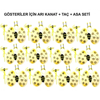 Okul Gösterileri için 12'li Arı Kanadı Seti - Etkinlik Kanatları