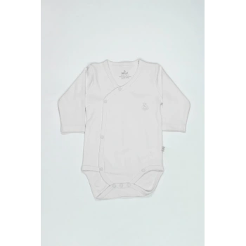 Organik Natural Basic Style Kruvaze Uzun Kol Body BS17102 Beyaz