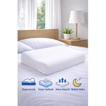 Ortopedik Visco Boyun Yastığı Boyun Düzleşmesine Destekli Lüks Yastık