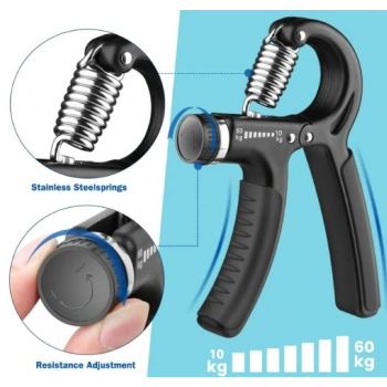 Sertlik Ayarlı El Yayı Ayarlanabilir Bilek Kas Güçlendirme Aleti 10-60 Kg