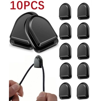 Siyah Çok Amaçlı Yapışkanlı Kanca 10 lu