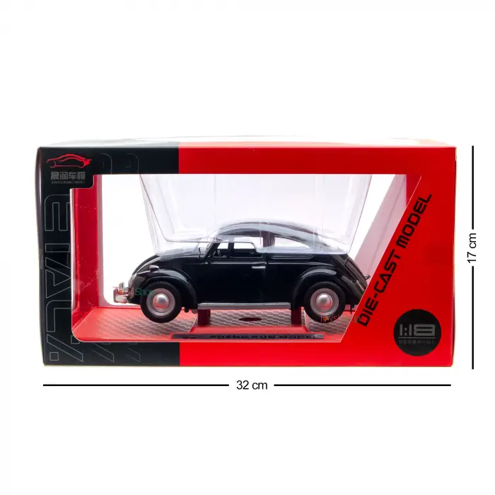 1:18 Volkswagen Bettle Diecast Model Araba Siyah - SR-1812