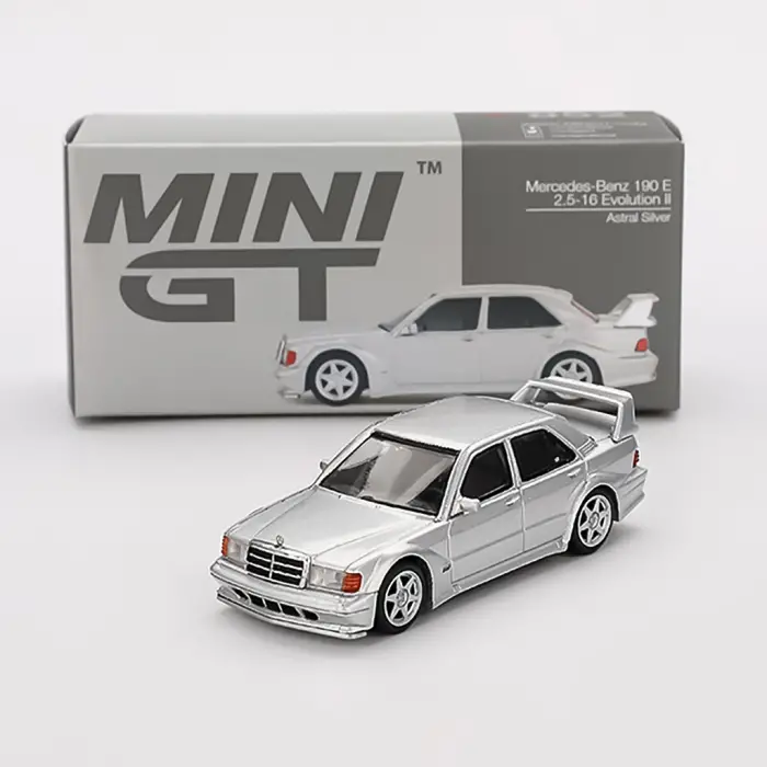 Mini GT Mercedes-Benz 190E 2.5-16 Evolution II Astral Gümüş 1:64