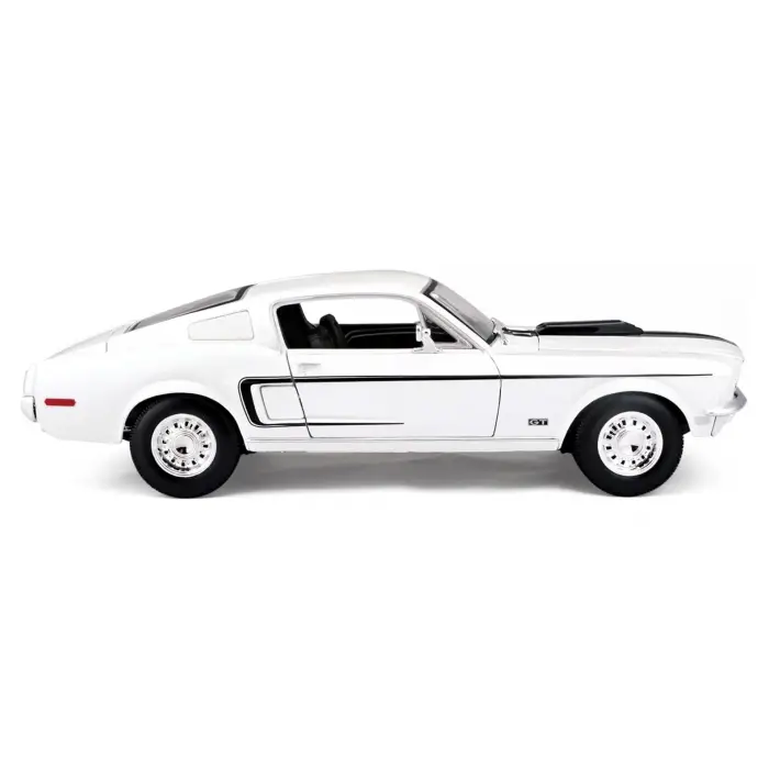 Maisto 1:18 1968 Ford Mustang GT Cobra Jet Diecast Model Araba Beyaz - 31167